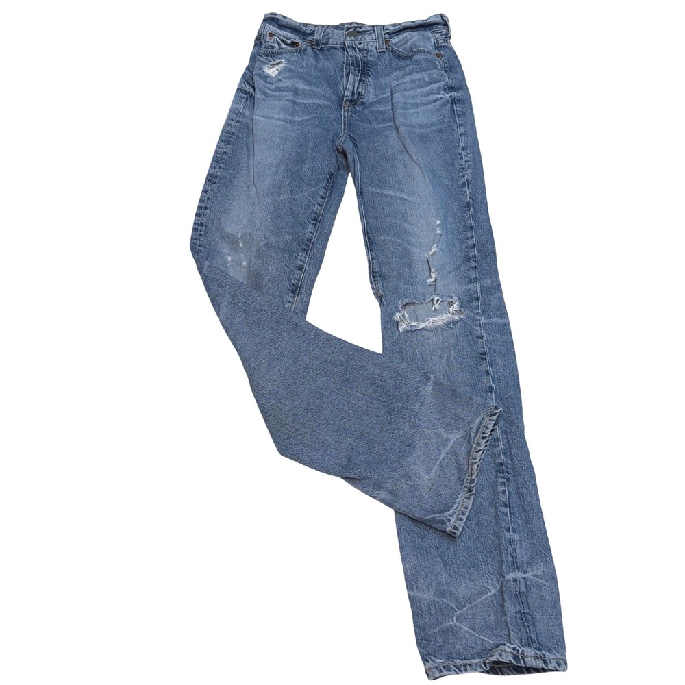 AG Adriano Goldschmied Alexxis High Rise Vintage Straight Distressed Jeans 25R